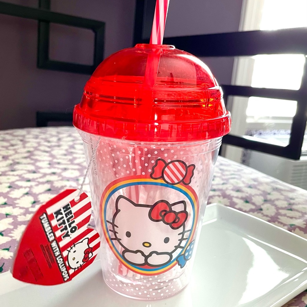 NWT Hello Kitty Tumbler with Lollipops